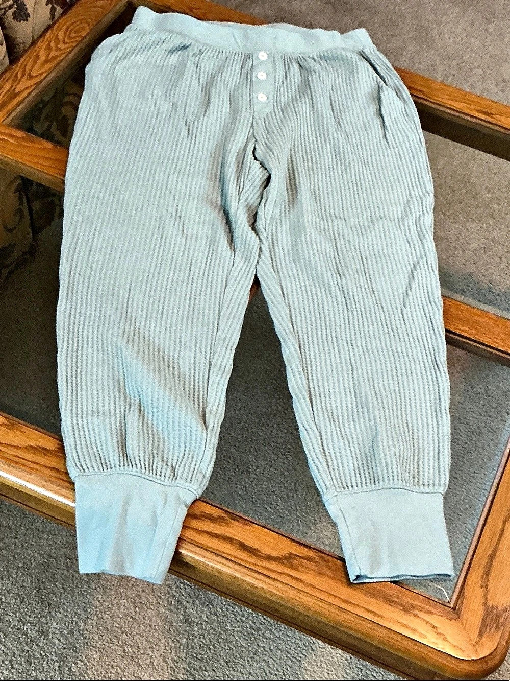 Old Navy High-Waisted Waffle-Knit Pajama Jogger Pants Joggers Blue Medium
